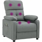 Syfax Sillón de masaje de tela gris oscuro