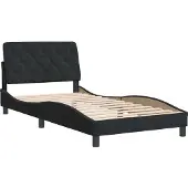 Syfax Estructura de cama sin colchón terciopelo negro 100x200 cm