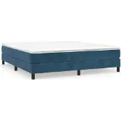 Syfax Estructura de cama con somier terciopelo azul oscuro 180x200cm