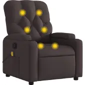 Syfax Sillón de masaje reclinable de tela marrón oscuro