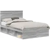 Syfax Estructura de cama con cabecera Gris Sonoma 120 x 190 cm