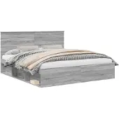 Syfax Estructura de cama con cabecera Gris Sonoma 180 x 200 cm