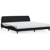 Syfax Estructura de cama Dover cuero sintético negro 193x203cm