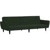 Syfax Sofá cama de 2 plazas terciopelo verde oscuro