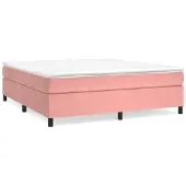 Syfax Estructura Estructura de cama con somier terciopelo rosa 200x200 cm
