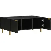 Syfax Mesa de centro madera de ingeniería negra 100x54x40 cm
