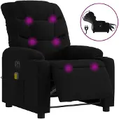 Syfax Sillón reclinable de masaje eléctrico tela negro