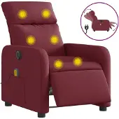 Sonstiges Sillón de masaje reclinable eléctrico tela rojo tinto