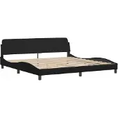 Syfax Estructura de cama Dover cuero sintético negro 200x200 cm