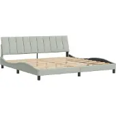 Syfax Estructura de cama sin colchón Hanko terciopelo gris claro 200x200 cm