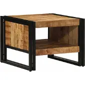 Syfax Mesa de centro 50x50x38 cm madera maciza de mango