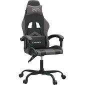 Syfax Silla gaming cuero sintético negro y gris