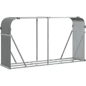 Syfax Leñero de acero galvanizado gris claro 180x45x100 cm