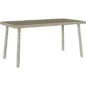 Syfax Mesa centro jardín rectangular gris claro 80x40x37cm