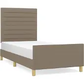 Syfax Estructura de cama sin colchón tela gris taupe 80x200 cm