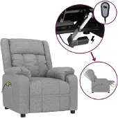 Syfax Sillón de masaje eléctrico tela gris claro