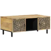 Syfax Mesa de centro de madera maciza mango 100x54x40 cm