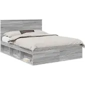 Syfax Estructura de cama con cabecera Gris Sonoma 150 x 200 cm