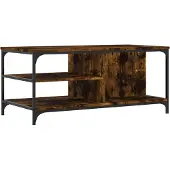 Syfax Mesa de centro madera contrachapada roble ahumado 100x50x45 cm