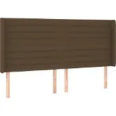 Syfax Cabecero con orejas de tela marrón oscuro 203x16x118/128 cm