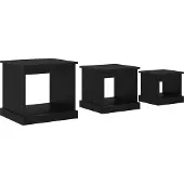 Syfax Mesa de Café 3 pcs Roble Negro Madera contrachapada