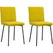 Syfax Sillas de comedor 2 unidades terciopelo amarillo