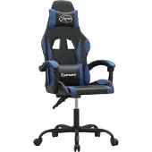 Syfax Silla gaming giratoria cuero sintético negro y azul