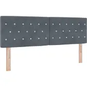 Syfax Cabecero LED con tiras LED Manual Gris oscuro 160 cm Terciopelo