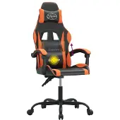 Syfax Silla gaming giratoria cuero sintético negro y naranja