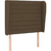 Syfax Cabecero con orejas de tela marrón oscuro 93x23x118/128 cm
