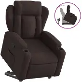 Sonstiges Sillón reclinable elevable tela marrón oscuro
