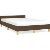 Syfax Estructura de cama sin colchón tela marrón oscuro 120x200 cm
