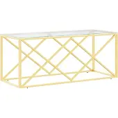 Syfax Mesa de centro acero inoxidable y vidrio 110x45x45 cm