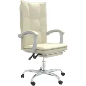 Syfax Silla de oficina reclinable cuero sintético crema