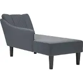Syfax Chaise longue con reposabrazos derecho terciopelo gris claro