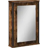 Syfax Armario con espejo baño madera roble ahumado 42x12x60 cm