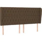 Syfax Cabecero con orejas de tela marrón oscuro 183x23x118/128 cm