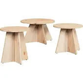 Syfax Mesa de Café 3 pcs Natural