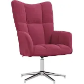 Syfax Sillón de relax de terciopelo rojo vino tinto
