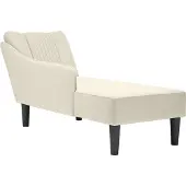 Syfax Chaise longue con reposabrazos derecho terciopelo crema