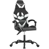 Syfax Silla gaming cuero sintético negro y blanco