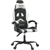 Syfax Silla gaming cuero sintético negro y blanco