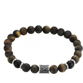 True Rebels Pulsera marrón / amarillo oscuro / negro / plata