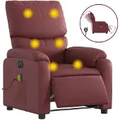 Sonstiges Sillón masaje reclinable eléctrico cuero sintético rojo tinto