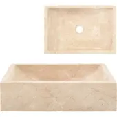 Syfax Lavabo de mármol crema con brillo 45x30x12 cm