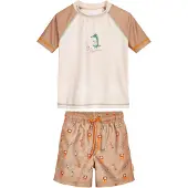 Playshoes Protección UV 'Wildtiere' arena / moca / verde claro / naranja
