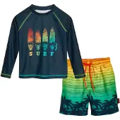 Playshoes Protección UV 'Surf' marino / verde / verde claro / naranja