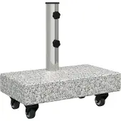 vidaXL Soporte para sombrilla , 25 kg, gris, granito, rectangular