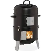 Relaxdays 10033861, Kohleraucher, negro, plateado, acero, plateado, 3 patas, carbón