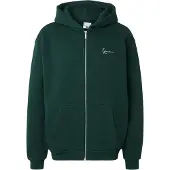 Karl kani Sudadera con cremallera 'Essential' verde oscuro / blanco